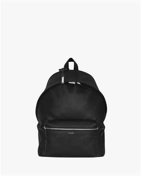 ysl siyah canta|City backpack in matte leather .